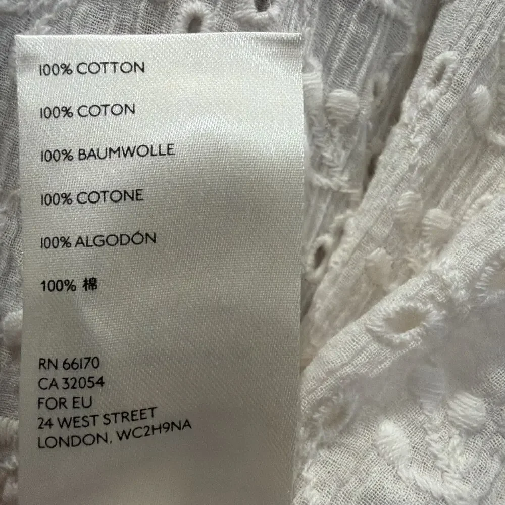 Free People Down From the Clouds Cotton Eyelet Top Off White Women’s Small